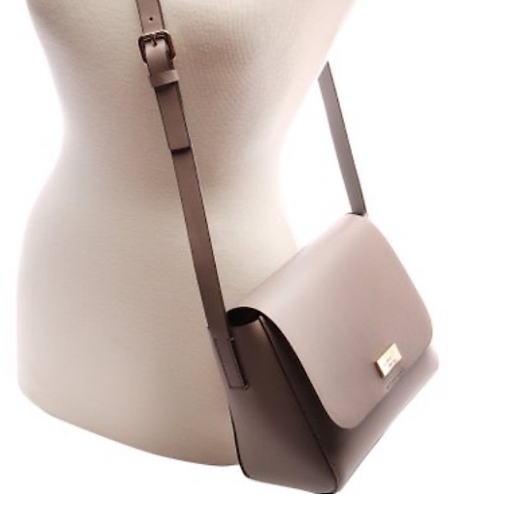 Kate Spade New York Gray Leather Putnam Drive Caressa Messenger Bag
